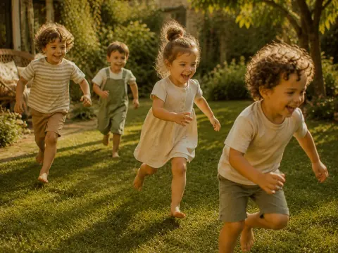 Kinderen spelen een spelletje zonder spullen