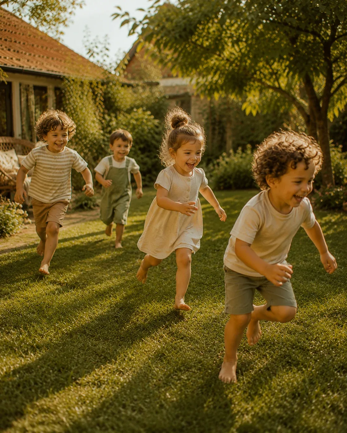 Kinderen spelen een spelletje zonder spullen
